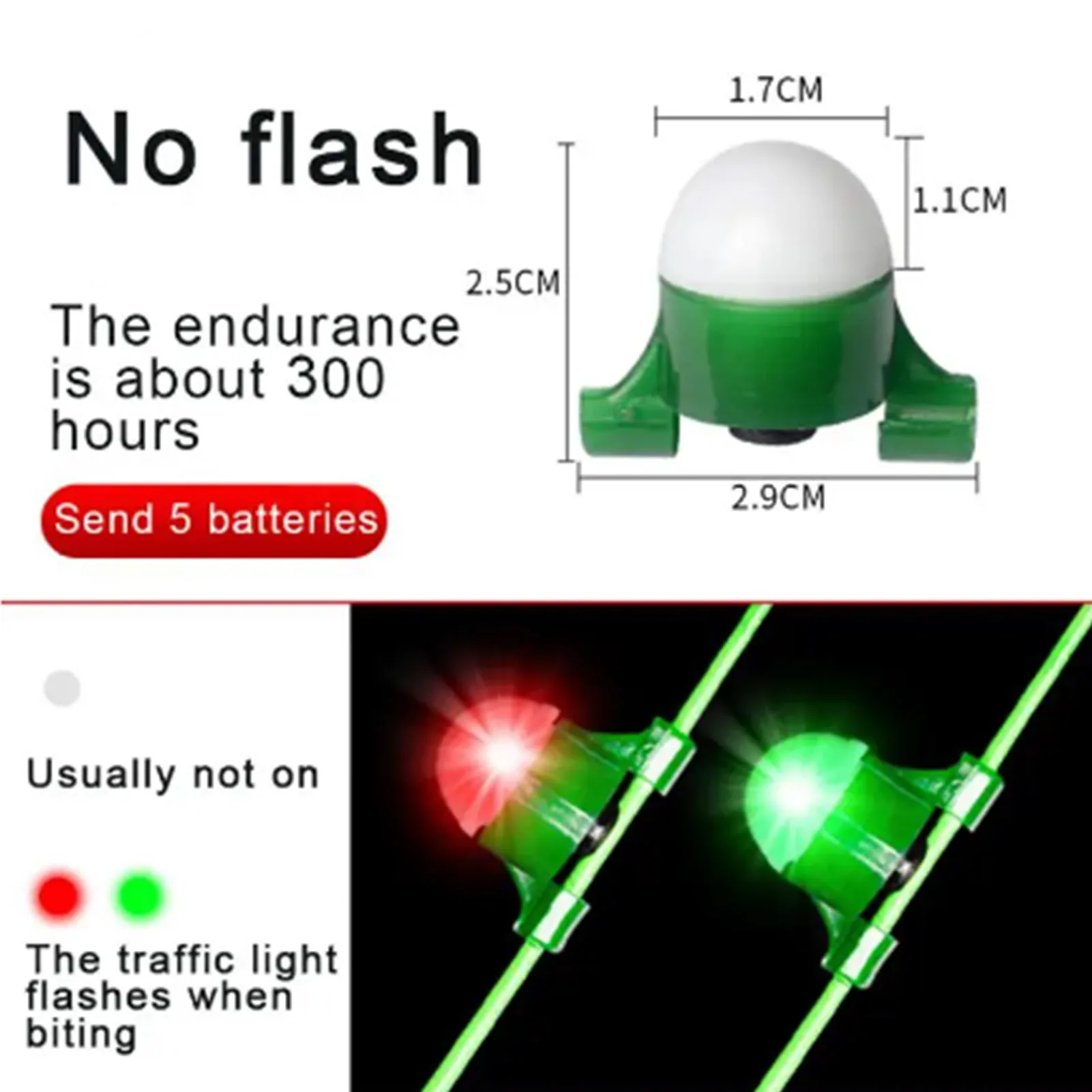 Luz de alarma de pesca nocturna, accesorios de indicador de alerta de mordida de pesca, luces LED electrónicas, alarmas de línea de pescado al aire libre, herramientas de engranaje - imagen 2