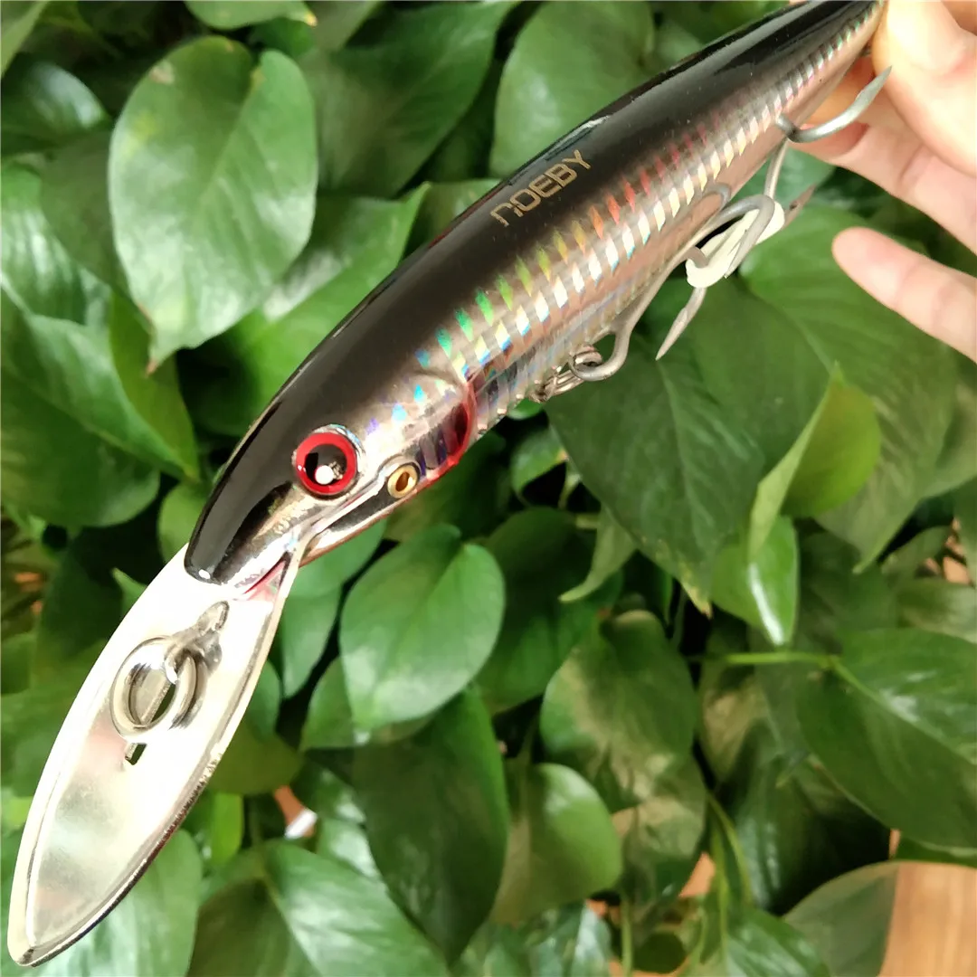 Noeby 4pcs 13cm 32.5g Trolling Minnow Fishing Lure - Stainless Steel Mouth, Lifelike Swimming Action, Attracts Bass Pike Walleye - imagen 2