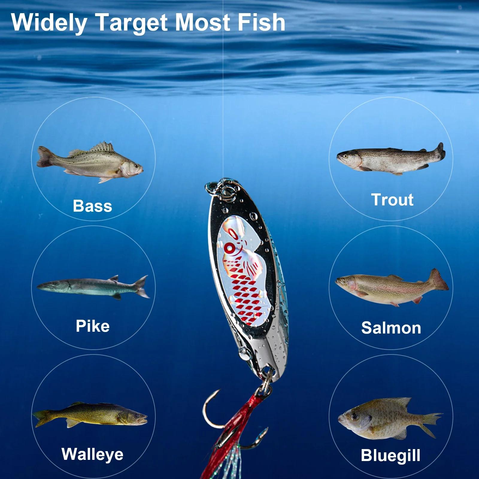 Goture-Señuelos de Pesca de larga distancia, cucharas de fundición para trucha, lubina, Crappie, Lucio, salmón, pesca en agua salada y dulce - imagen 5