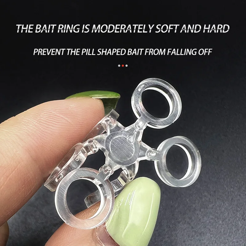 50 Uds. Aparejo de cebo de carpa, pellets de pesca de carpa transparentes, bandas de cebo, anillos de goma, cebos, herramientas de pesca Boilie Stop - imagen 3