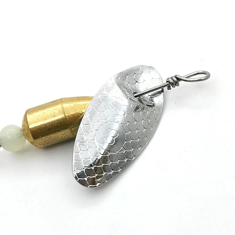 OUTKIT, 1 Uds., cuchara giratoria, cebo de Metal, Micro señuelo de pesca, lentejuelas pequeñas, cebos de tiro largo de cobre para lubina, trucha, perca, Lucio giratorio - imagen 5