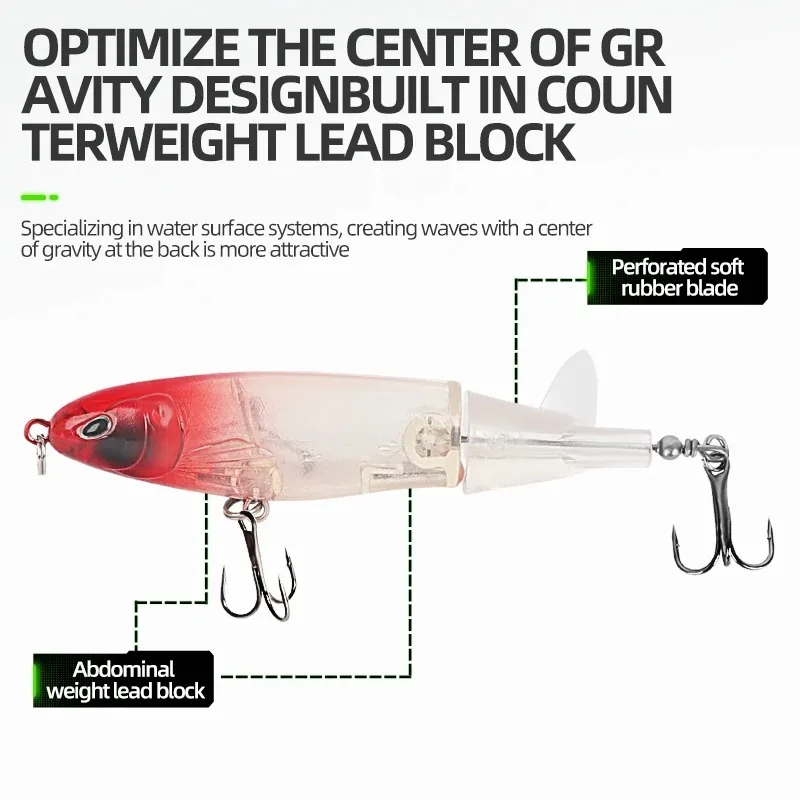 Señuelo de Tractor de 13g, vibración rápida, señuelo de pesca curvo duro, nadador con cola giratoria, gancho realista adjunto, 1 Uds. - imagen 2