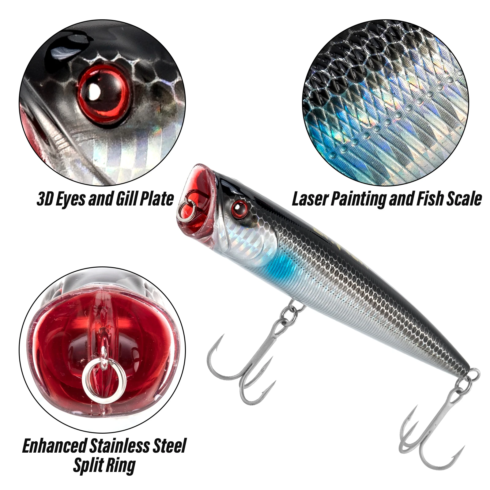 Señuelo Popper Salado Swimbait 15‑40 g – Acción superficie grande para atún y tiburón - imagen 4