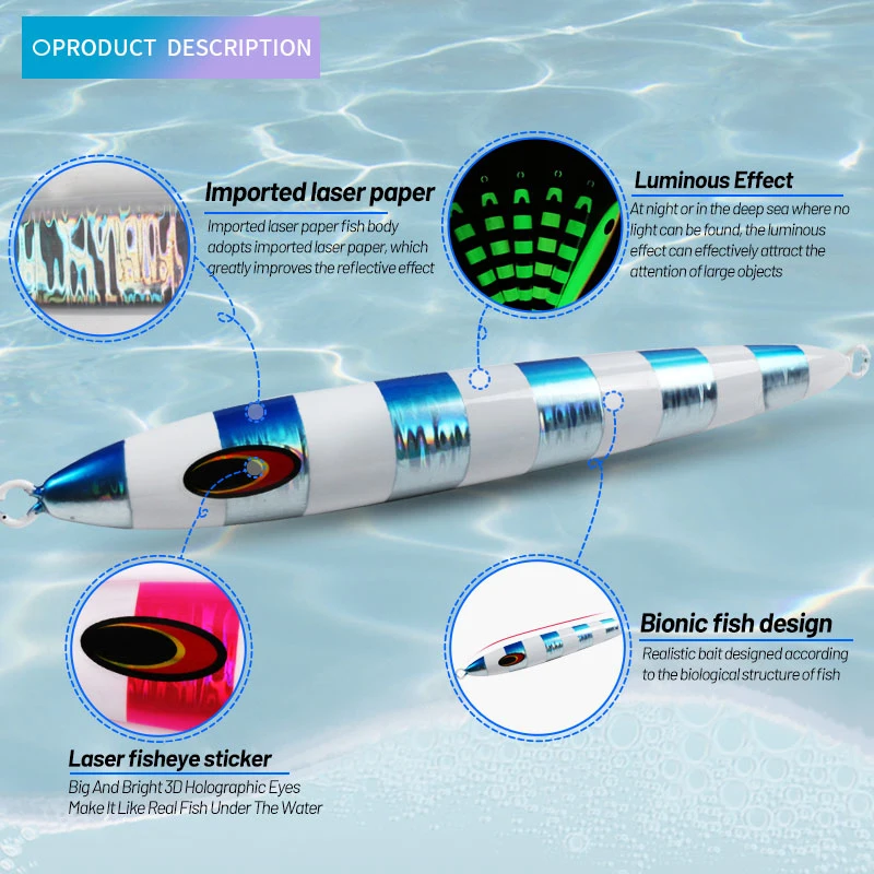 TEASER-señuelo J91 de pesca Artificial, cebo Jigging de barco de arrastre de fundición larga, 600g700g, velocidad de hundimiento en aguas profundas - imagen 3