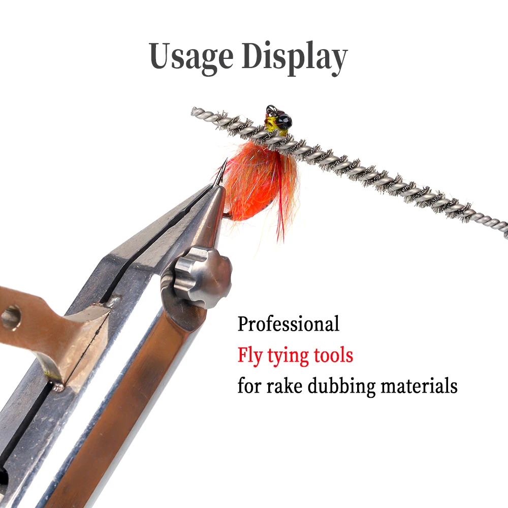 Wifreo-cepillo y peine para doblar moscas, cepillos de alambre de acero inoxidable/cobre, herramientas para atar moscas para tirar, fibra de plumas, ala de patas dobles - imagen 5