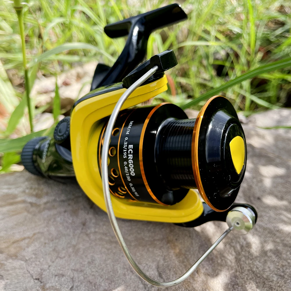 Carrete giratorio de línea biselada Serie 2000-7000, accesorios, carrete de Metal, rueda giratoria para Pesca de carpa de agua salada - imagen 4