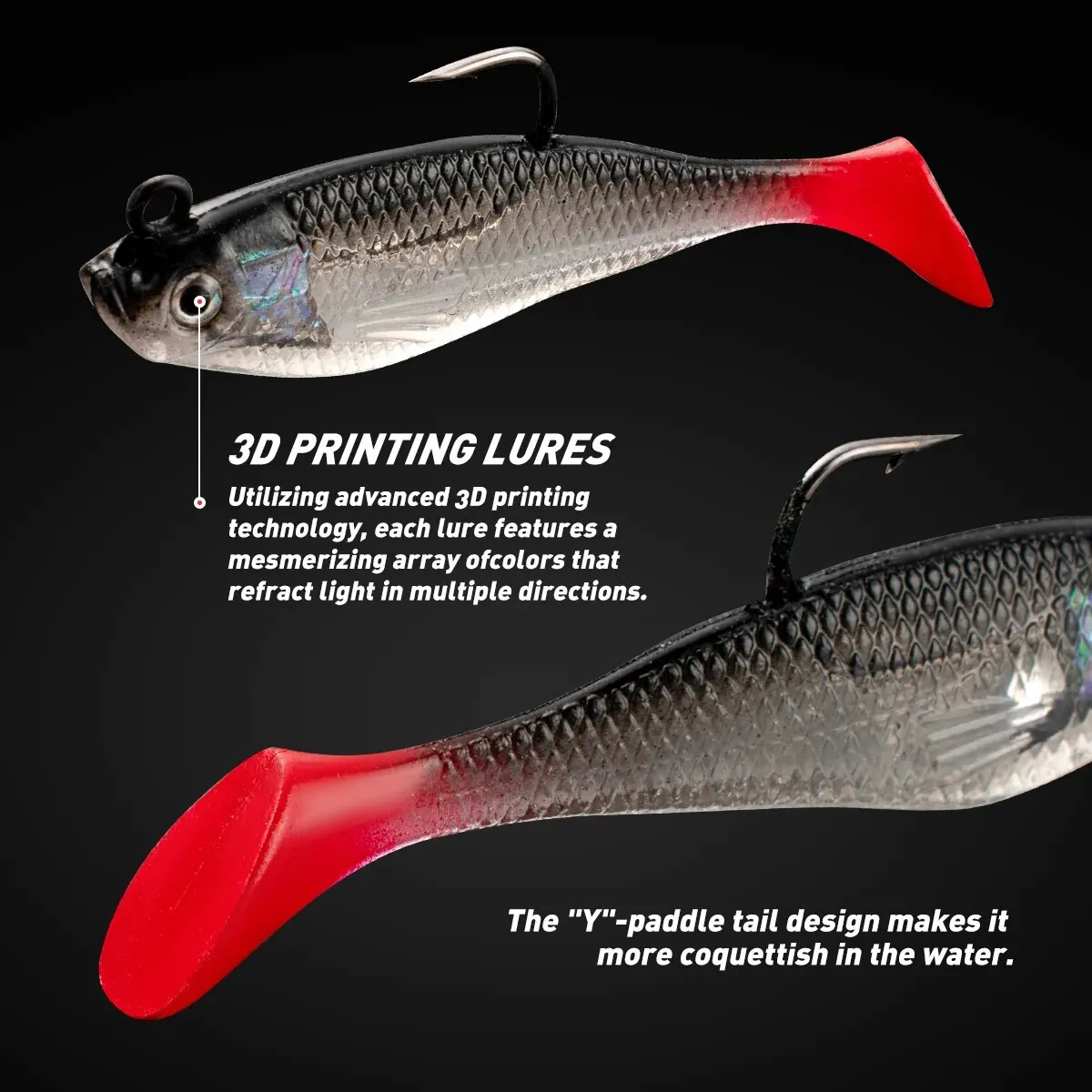 Señuelos de Pesca Wobblers para Lucio, cebo de silicona suave, plantilla de plomo, cebos artificiales, aparejos de Pesca, 5 unidades por lote - imagen 5