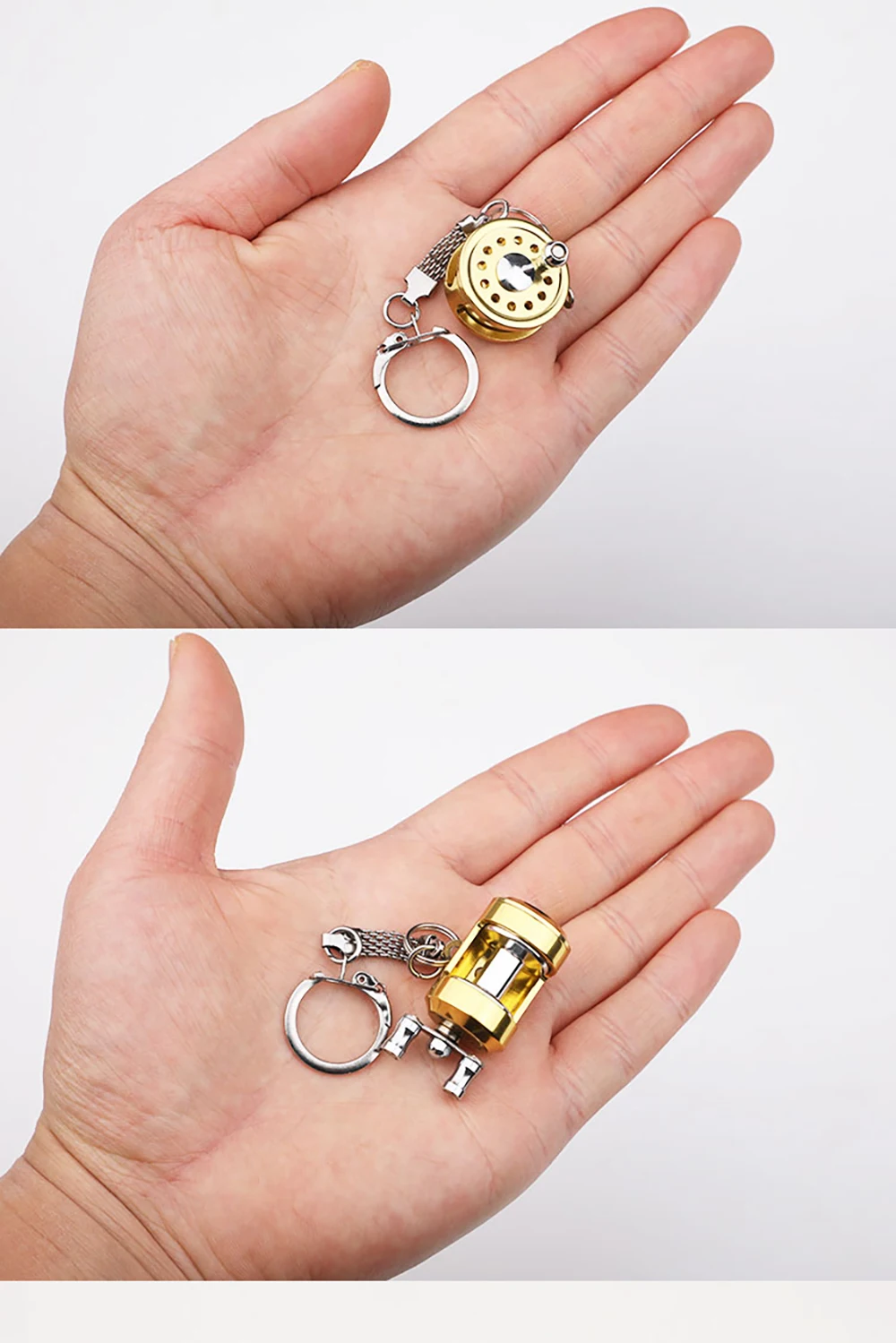 ESFISHING-llavero de carrete de pesca giratorio, accesorio de Metal para coche, novedad de 2022 - imagen 3