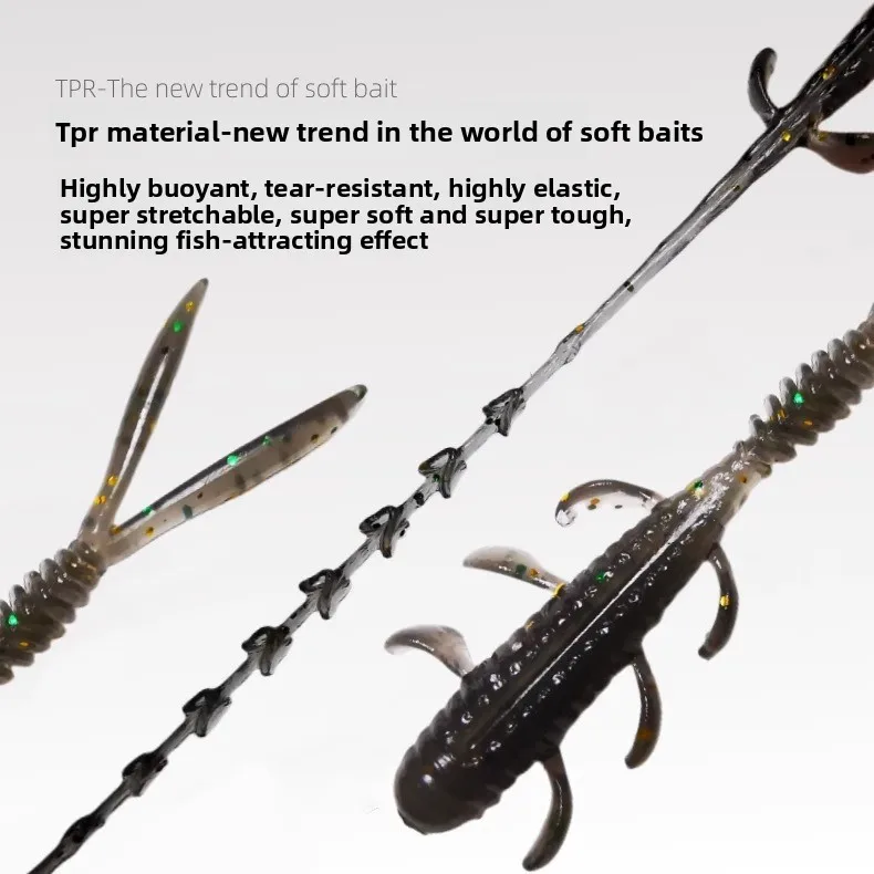 MUKUN 20 piezas TPE Mini gusano suave Señuelos de Pesca Jig Wobblers 0,45g/45mm cebos artificiales de silicona lubina carpa Pesca aparejos de Pesca - imagen 3