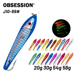 OBSESSION J99 20g 30g 54g 58g Drone señuelo cuchara gancho Metal de alta resistencia curricán cebo de fundición cortar agua rápidamente ganchos de cuchara de pesca