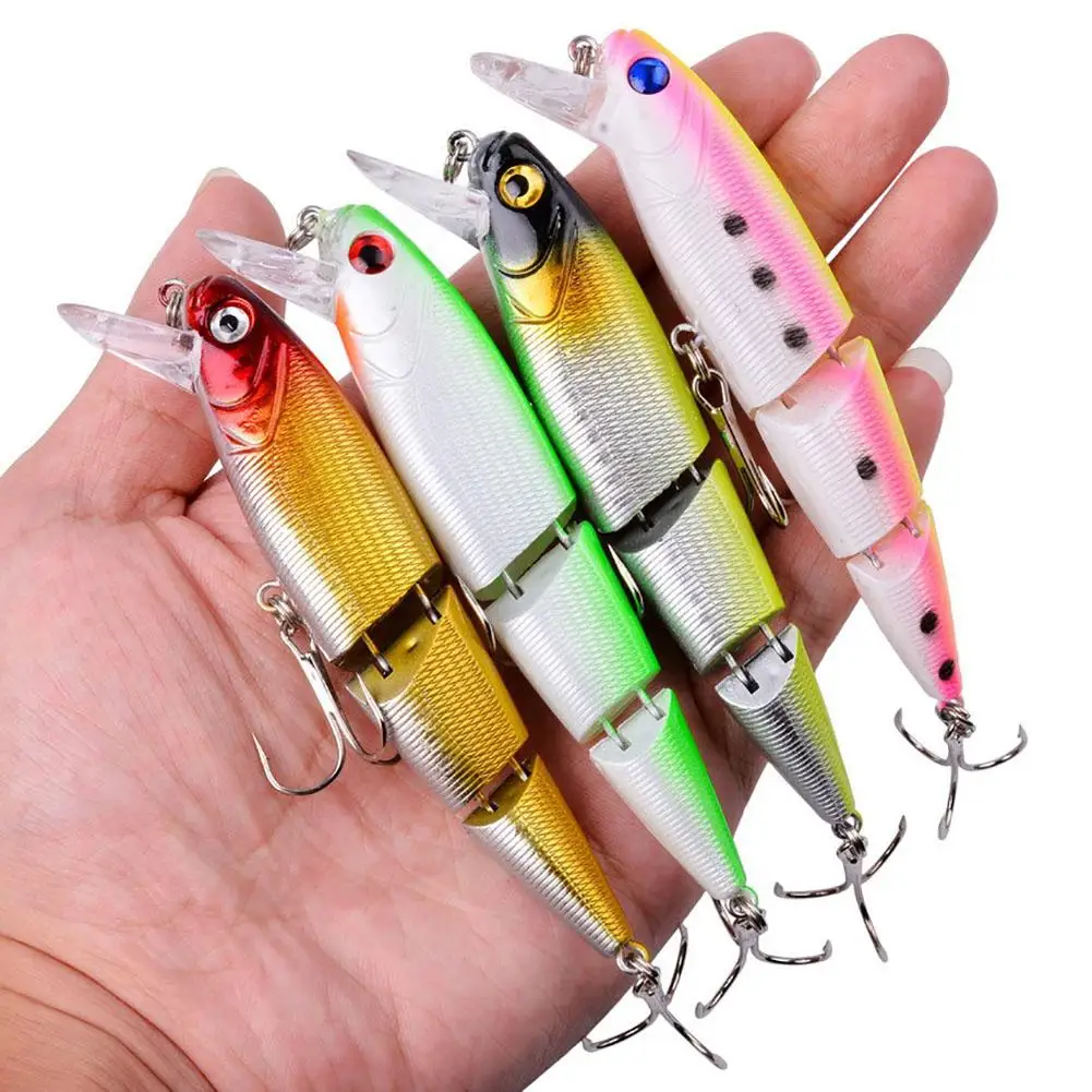 Señuelos de Pesca para lubina y trucha, cebos de natación multiarticulados, señuelos biónicos de hundimiento lento, 8 colores, 11cm/15g - imagen 4