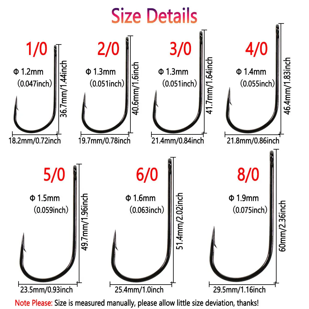 20 piezas anzuelo de pesca Aberdeen de vástago corto de espacio ancho 1/0 ~ 8/0, anzuelo de pesca de agua dulce y salada de alta resistencia, aparejo Sabiki Streamer Fly - imagen 4