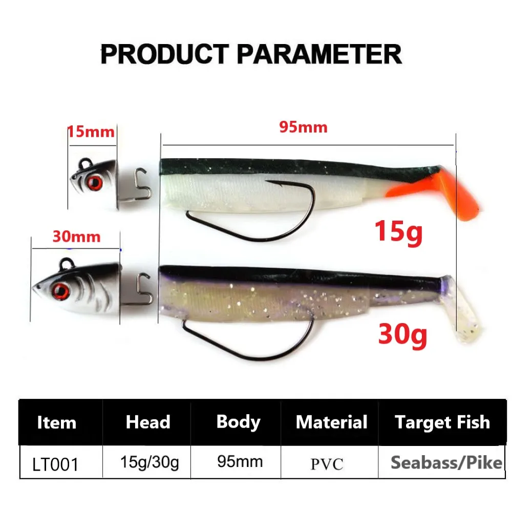 TSUYOKI-señuelo de pesca giratorio 2024, cebo de pececillo negro, 15/30g, cabeza de plantilla suave, envío directo - imagen 2