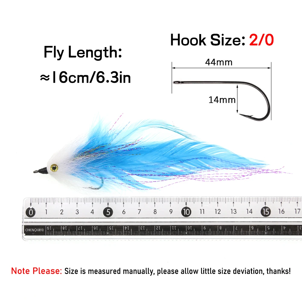 Elllv 2 piezas coloridas # 2/0 Streamer de agua salada mosca gran tubo de juego moscas Steelhead salmón lubina pesca señuelo Artificial cebo - imagen 2