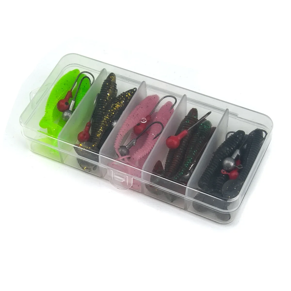Señuelos de silicona espiral T‑Tail 5,5 cm – Cebo wobbler y minnow - imagen 4