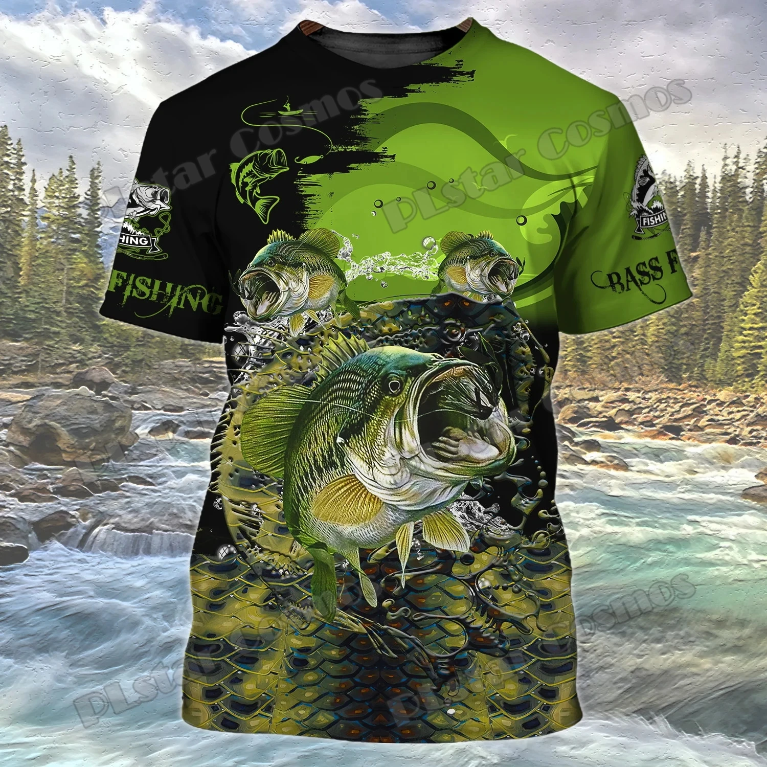 PLstar Cosmos Bass/Pesca de trucha 3D completamente estampado camiseta de moda para hombre verano Unisex pantalón corto Casual camiseta de manga TX292 - imagen 5