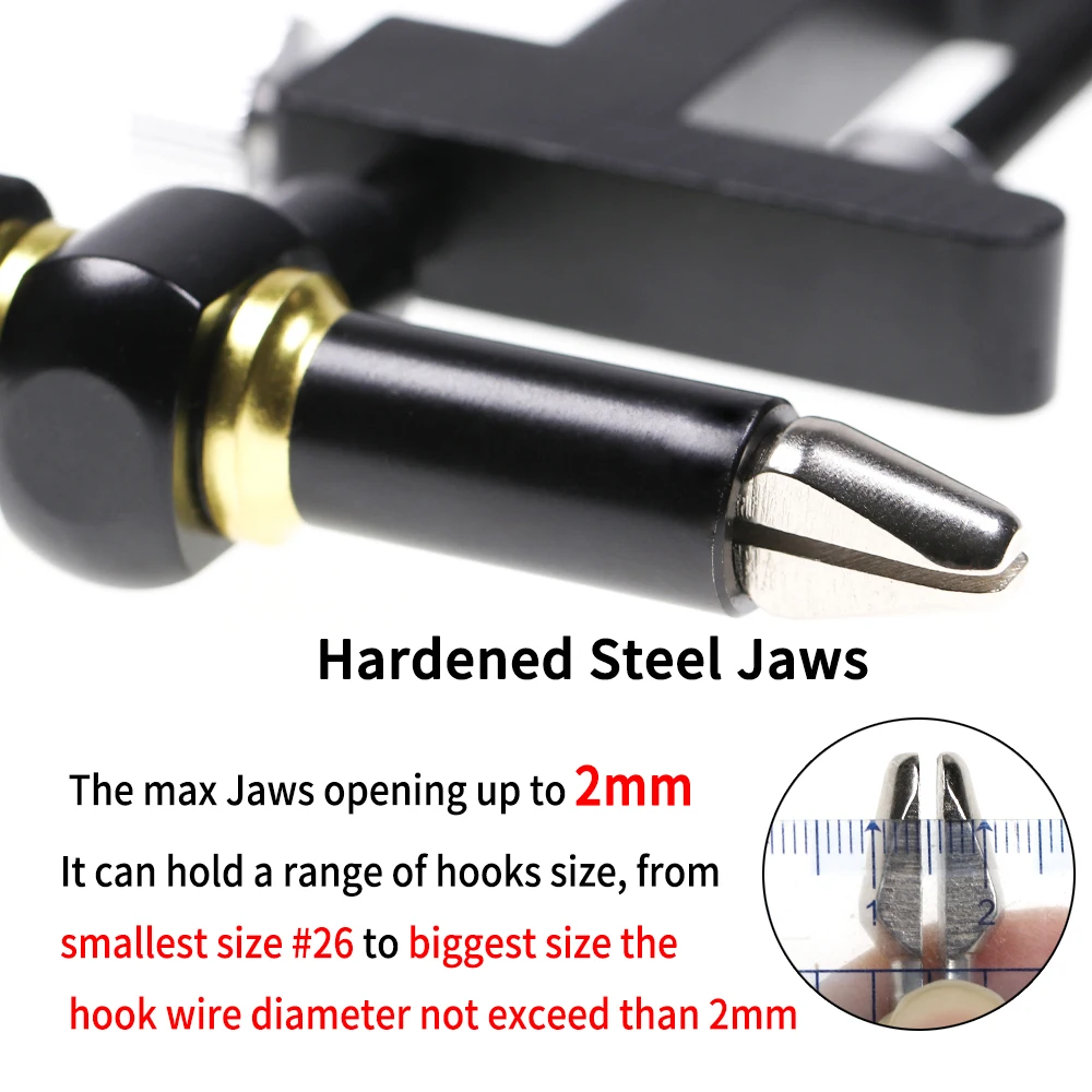 Elllv 360 ° Gancho de asistencia de rotación, tornillo de banco para atar moscas, abrazadera en C con mandíbulas de acero endurecido, herramientas para hacer señuelos de pesca - imagen 4