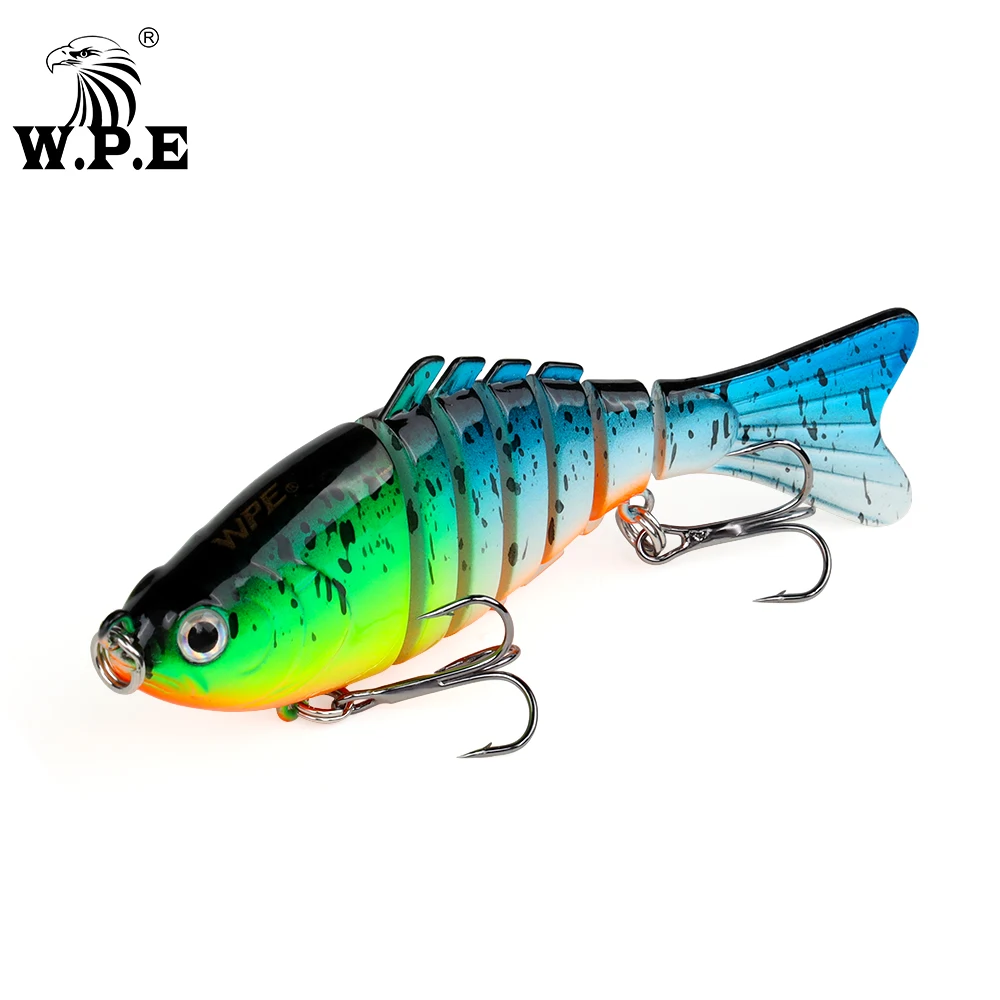 W.P.E-señuelo de Pesca de 1 piezas, 100mm, 16g, multiarticulación, hundimiento de 0,5 m-1m, señuelo duro Swimbait, aparejos de Pesca falsos, plantilla de lubina - imagen 5