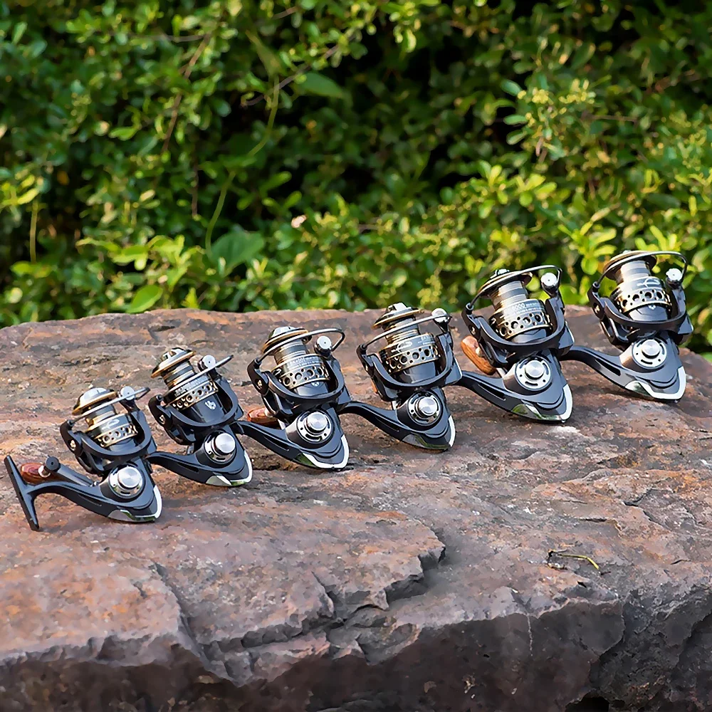 Carrete de pesca giratorio 2000-7000, carrete totalmente metálico de 8-10KG de potencia, engranaje duro, cuerpo ligero y resistente, bobina de fundición larga y suave - imagen 5