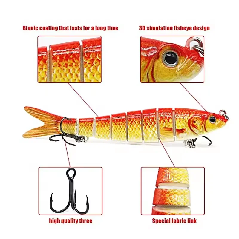 Señuelos de pesca Wobblers que se hunden, cebo duro multiarticulado Swimbait, aparejos de pesca para lubina Isca Crankbait13.5cm 19g - imagen 4