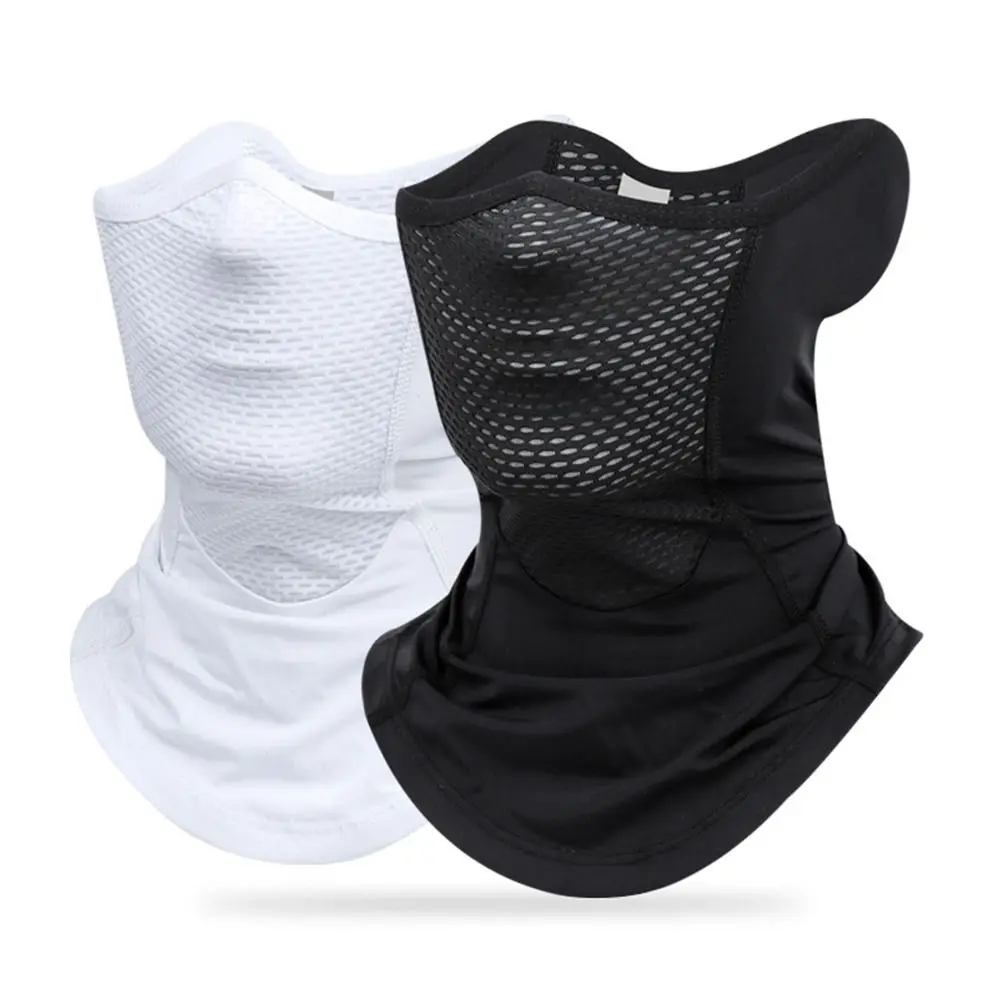 Máscara de protección UV para el sol para uso diario, bufanda transpirable a prueba de viento y polvo para motocicleta, pasamontañas de seda helada de Color sólido para senderismo y ciclismo - imagen 4