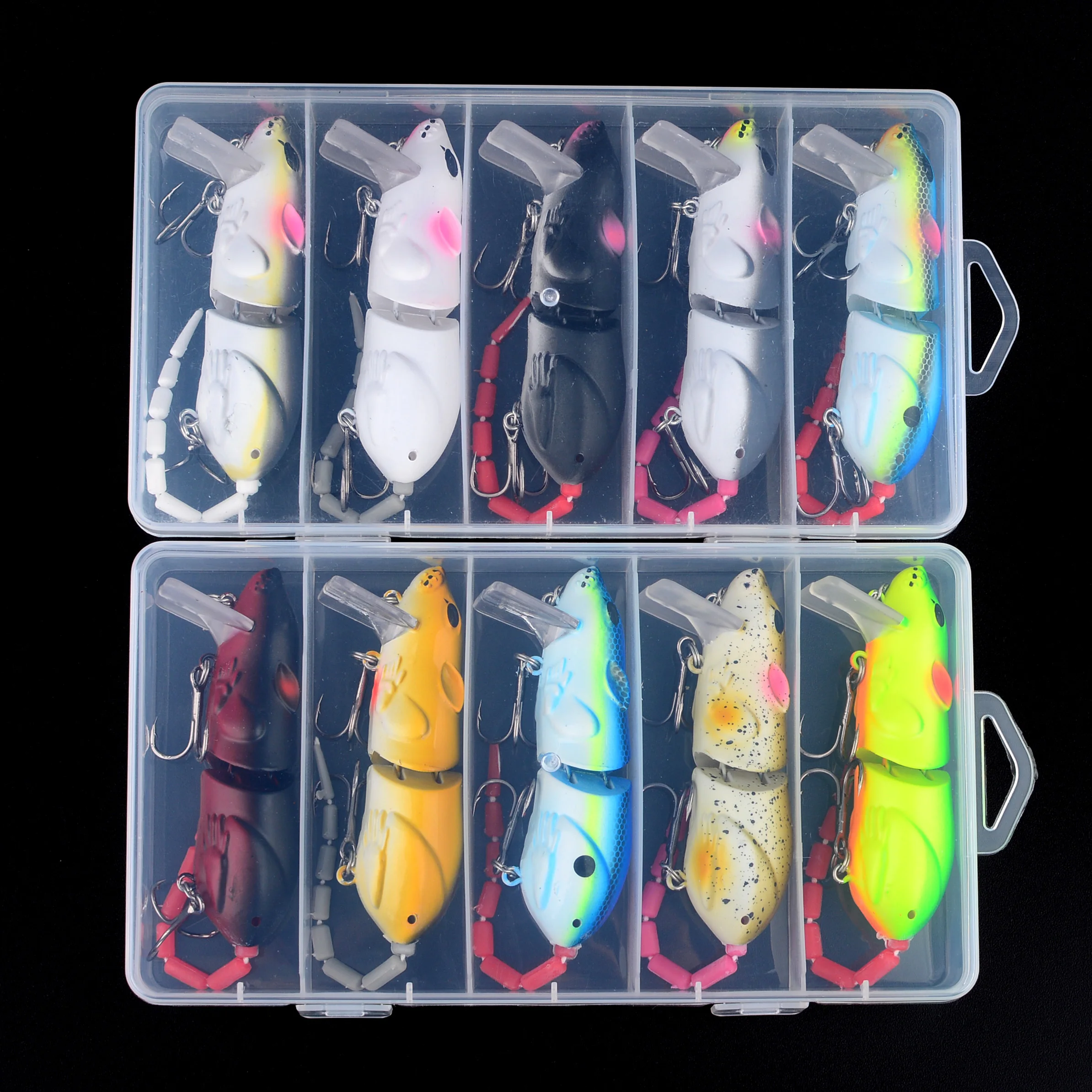 5 unids/caja cebo biónico ratón Mino dos secciones lápiz de tiro largo Mino lubina saltando peces cebo simulado - imagen 3