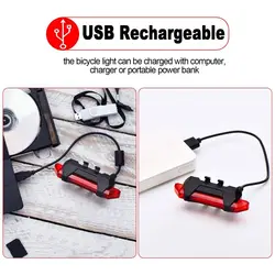 Luz trasera recargable USB para bicicleta – Impermeable e intermitente