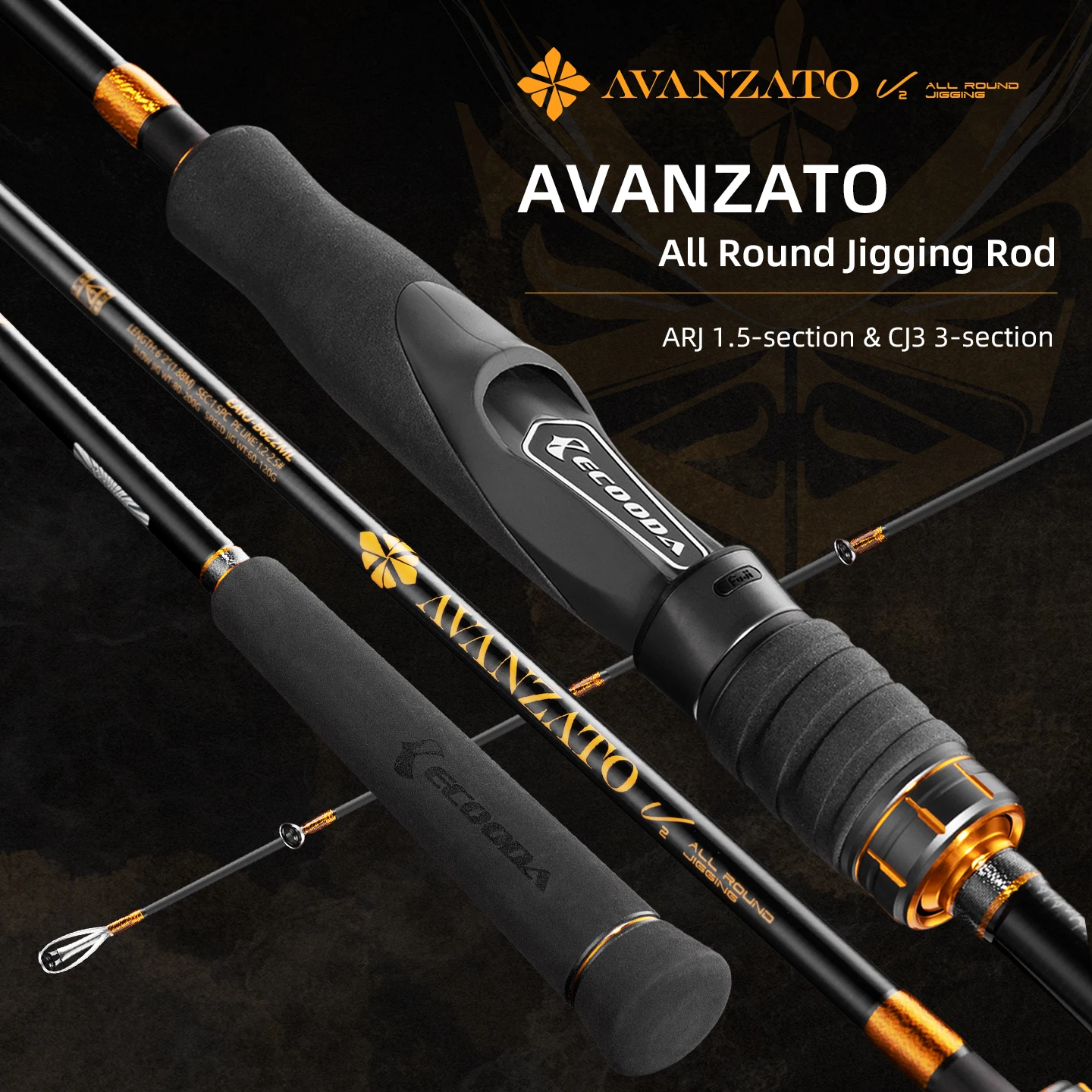 Caña Jigging Ecooda Avanzato EARJ – Carbono 30T guías Fuji