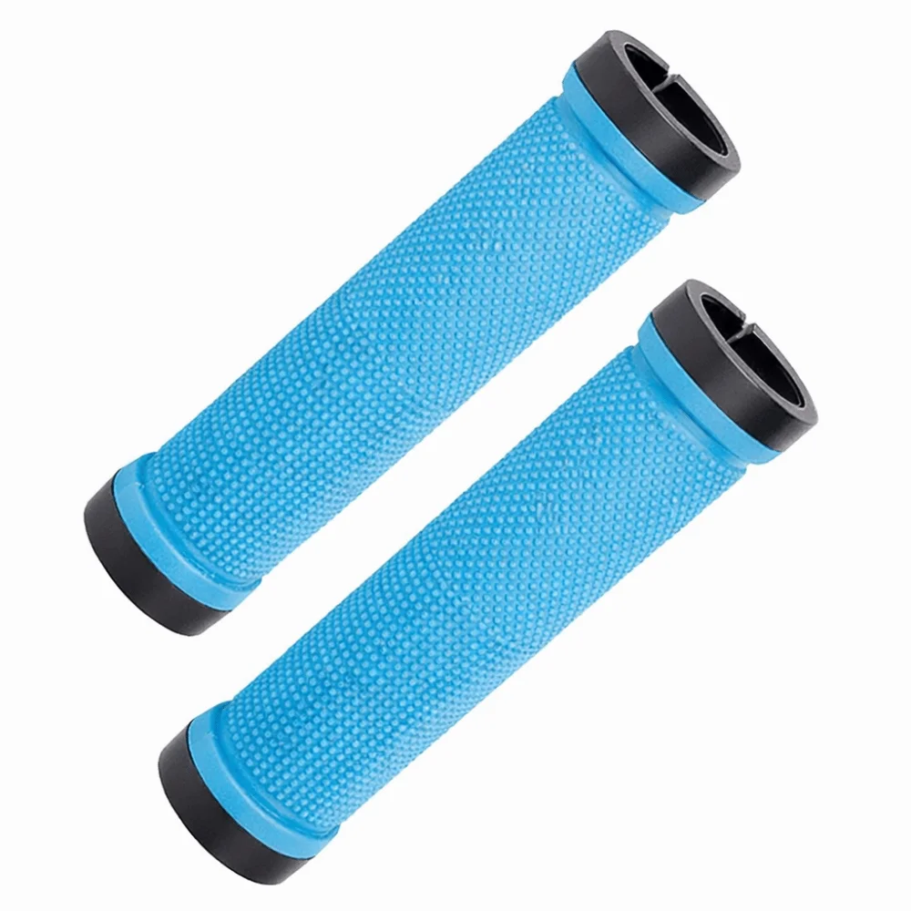 Puños de goma antideslizantes para bicicleta con tapones granulado