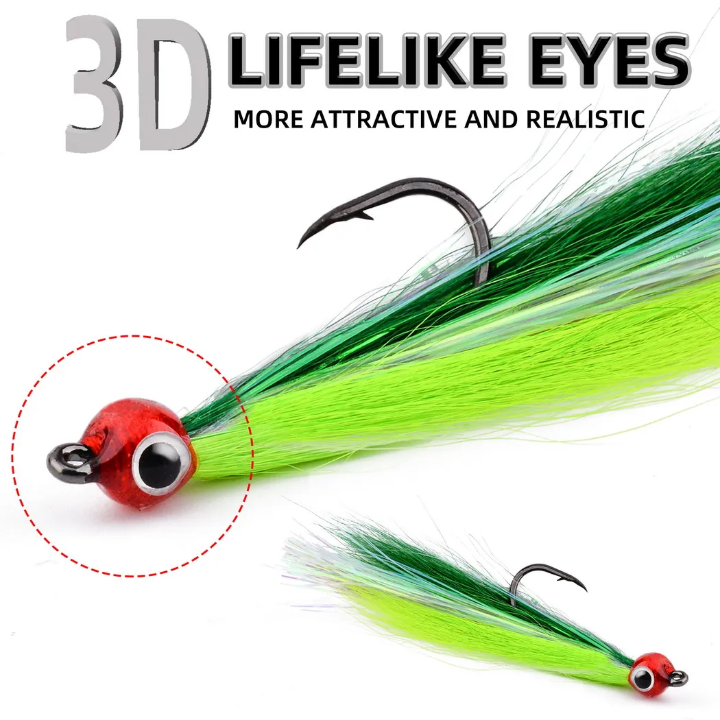 Anzuelos streamer bucktail para mosca de pesca, para trucha y salmón - imagen 4