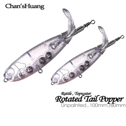 Chan's Huang Popper 8-10cm con sonajero y cola giratoria