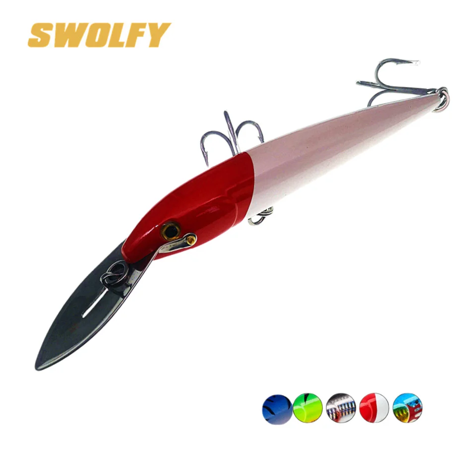 Swolfy-señuelo de pesca de arrastre, cebo duro Artificial para pesca de pececillos, 185mm, 60g, 225mm, 76g, para barco de mar - imagen 3