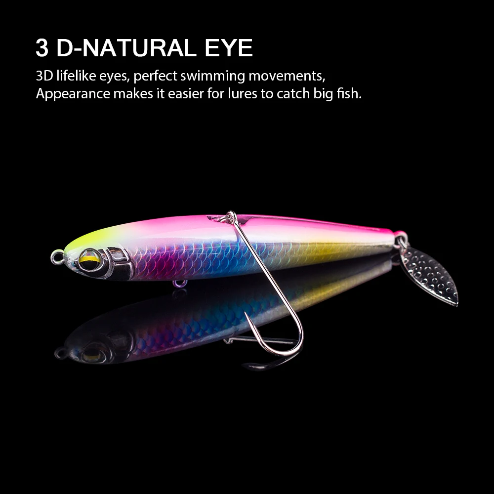 Hanlin-cebos de lápiz de hundimiento, señuelos artificiales de plástico duro para pesca de trucha, Swimbait, Minnow, Wobblers, Crankbait, aparejos de lubina, 10cm/27g - imagen 3
