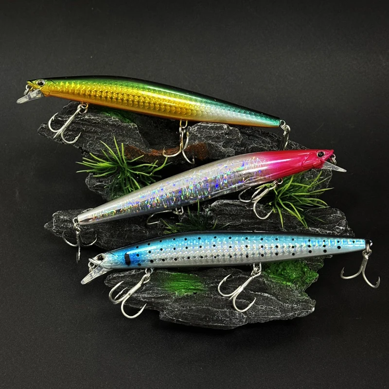 Señuelo de Pesca superior que se hunde Minnow 140S 140mm 26g agua salada lubina negra señuelos de Lucio cebos duros de fundición larga accesorios de Pesca - imagen 2