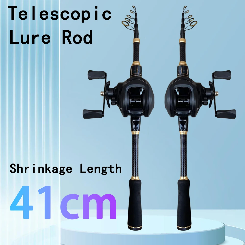 Caña telescópica 1.8/2.1m con carrete 7.2:1 para bass y carp - imagen 2