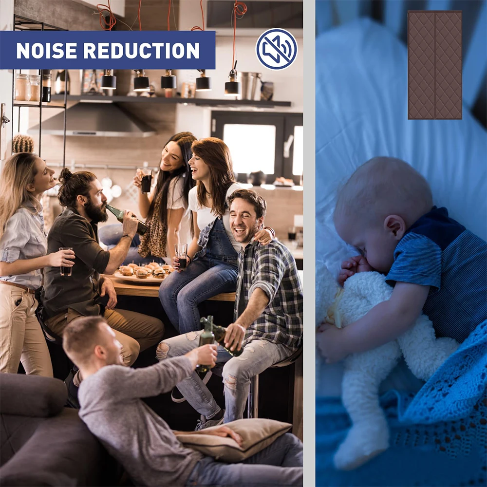 Cortina de puerta con aislamiento térmico magnético, tela impermeable Oxford llena algodón grueso, cubierta aislante, manta, pantallas ventana - imagen 5