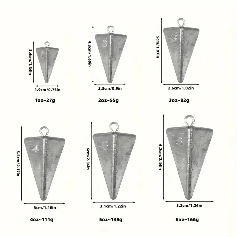 Plomos piramidales surfcasting – Pesas plomo mar y río - imagen 3
