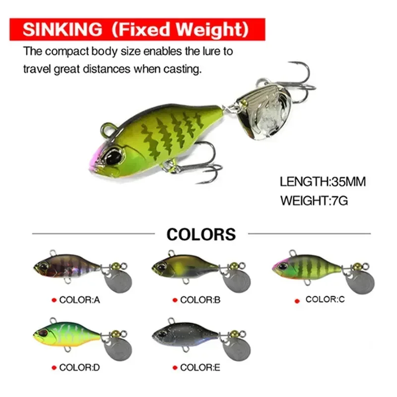 Cebo giratorio de Metal con vibración VIB para Pesca, Señuelos de Pesca japoneses, aparejos de lubina - imagen 3