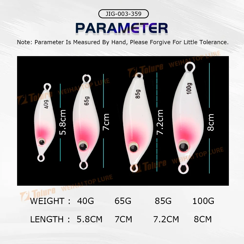 TOLU nuevo pequeño Butterball plantilla de pesca de Metal señuelos 45g 65g 85g100g Shore Casting Jigging cuchara señuelo brillo señuelo de pesca de agua salada - imagen 3