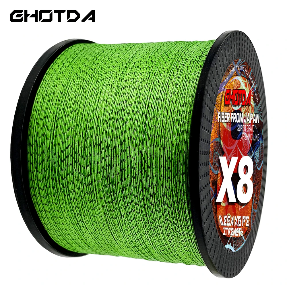 Línea de pesca trenzada GHOTDA, línea de pesca de PE moteado, 8 hebras, agua salada, 18LB-78LB, alambre de pesca de carpa, línea multifilamento Multicolor - imagen 4