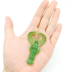 DUODUOYU-señuelo flotante para pesca de camarones, 6 uds., 3g/80mm, plantilla de señuelo suave de TPE, Wobblers, Swimbait, cebos de silicona, camarones, lubina, perca