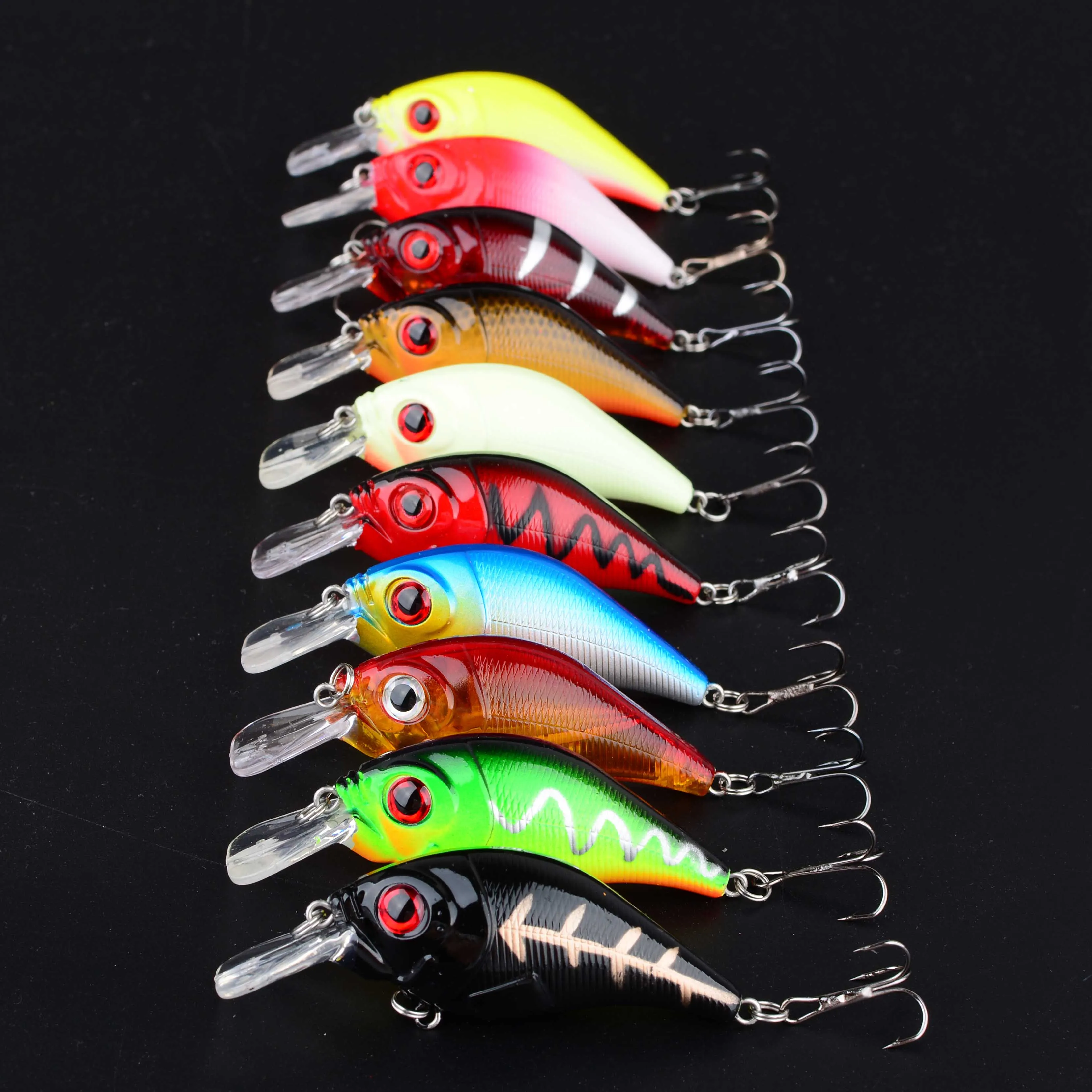 10 Uds Wobblers calidad Crankbait señuelo de Pesca de simulación Jerkbait cebo duro flotante lubina carpa Pesca aparejos de Pesca - imagen 4