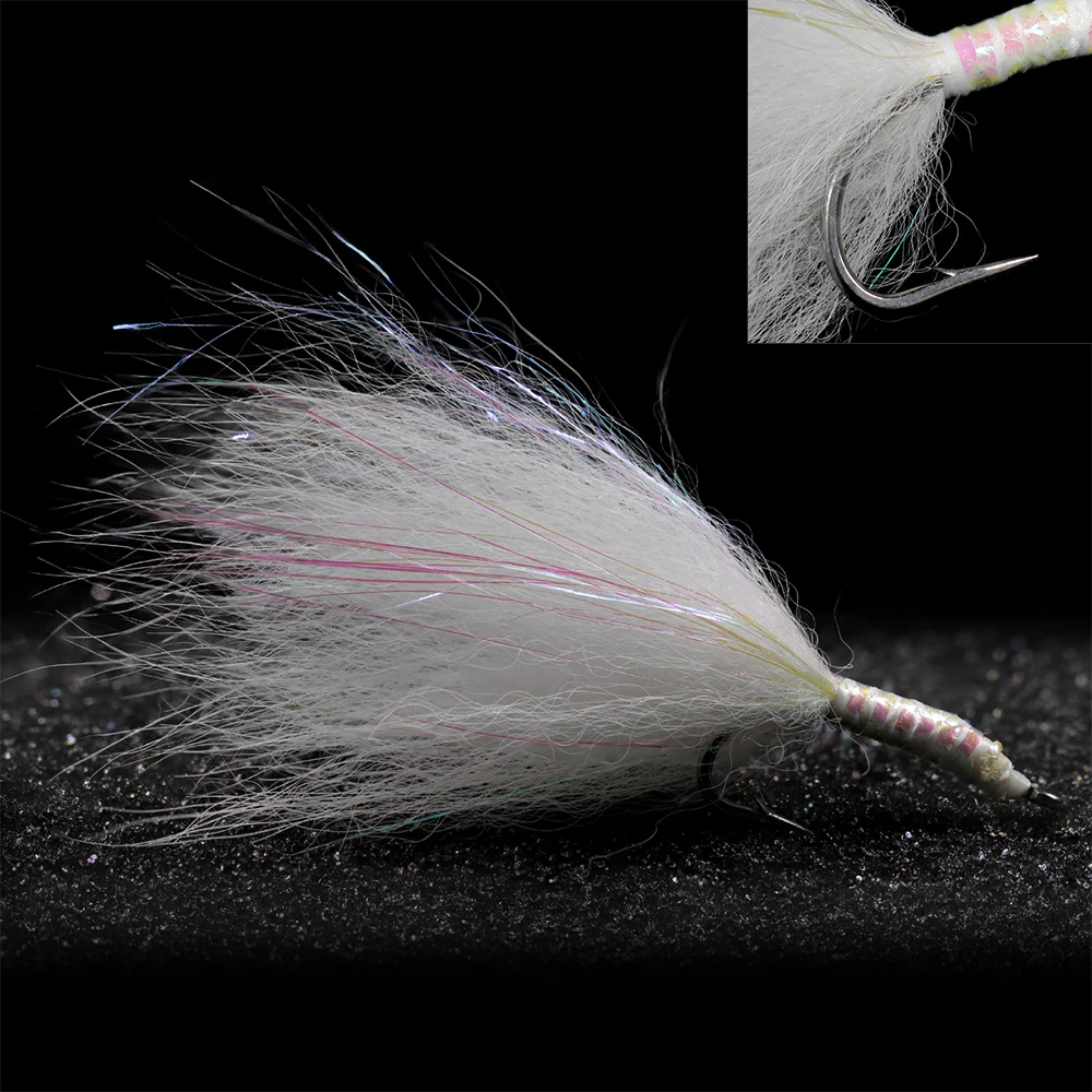 Elllv-señuelo de pesca Artificial para piscardo, cebo de pesca con mosca de salmón, trucha, lubina, blanco, Streamer, #2, #4, #6, #8, #10, 8 piezas - imagen 4