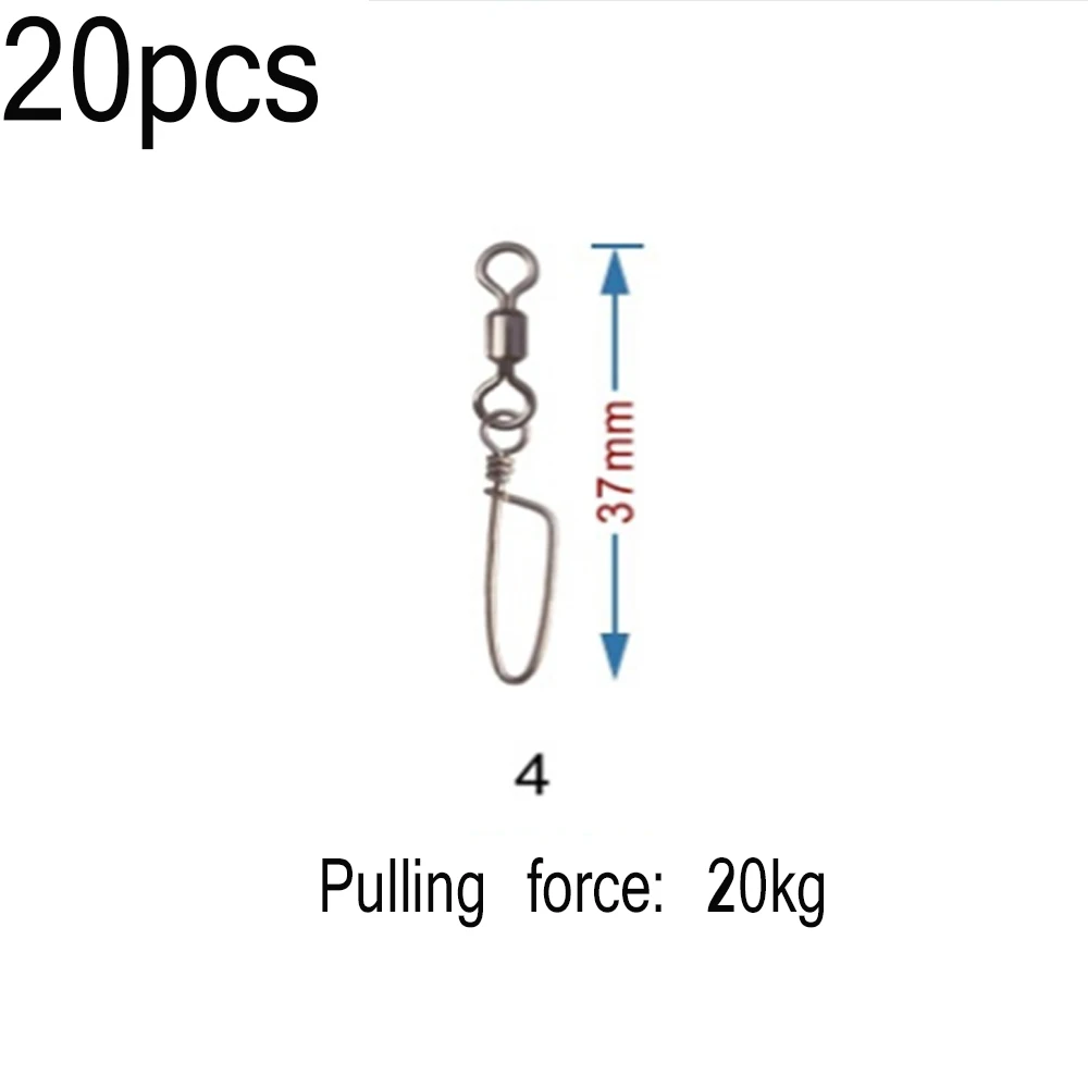 20 piezas/conector de pesca pivote de pesca giratorio, accesorios de pesca con broche negro - imagen 5