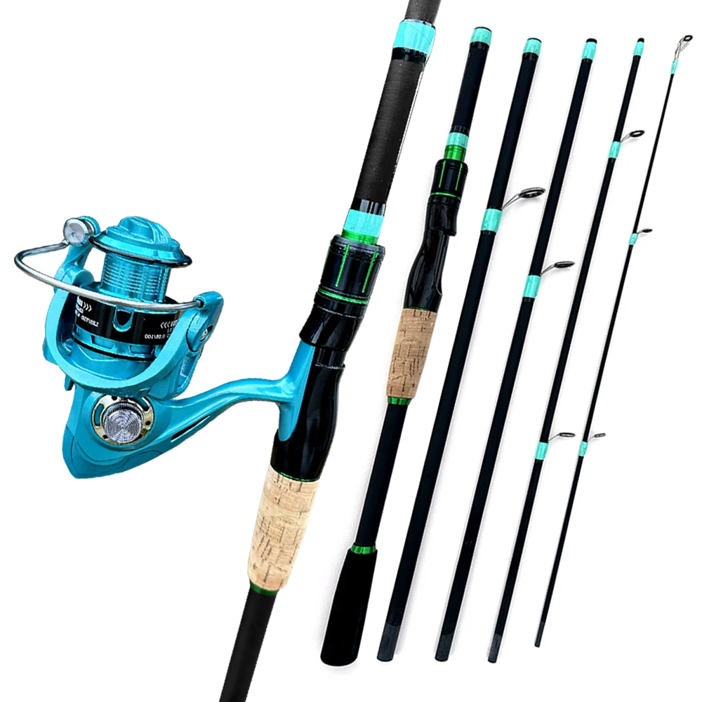 Juego de cañas de pescar Ghotda, caña de pescar giratoria de 1,8 m/2,1 m, carrete giratorio serie 2000/3000 con línea para pesca de Lucio de agua dulce - imagen 2