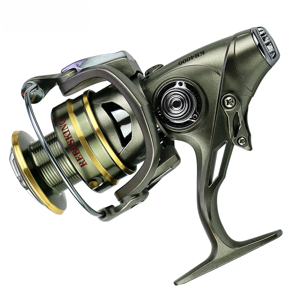 Max 10KG Slepen 13 + 1 BB Karper Voor Achter Dubbele Rem Spinning Visserij-reel Metalen Spoel Visserij-reel Zoutwater 3000-6000 - imagen 3