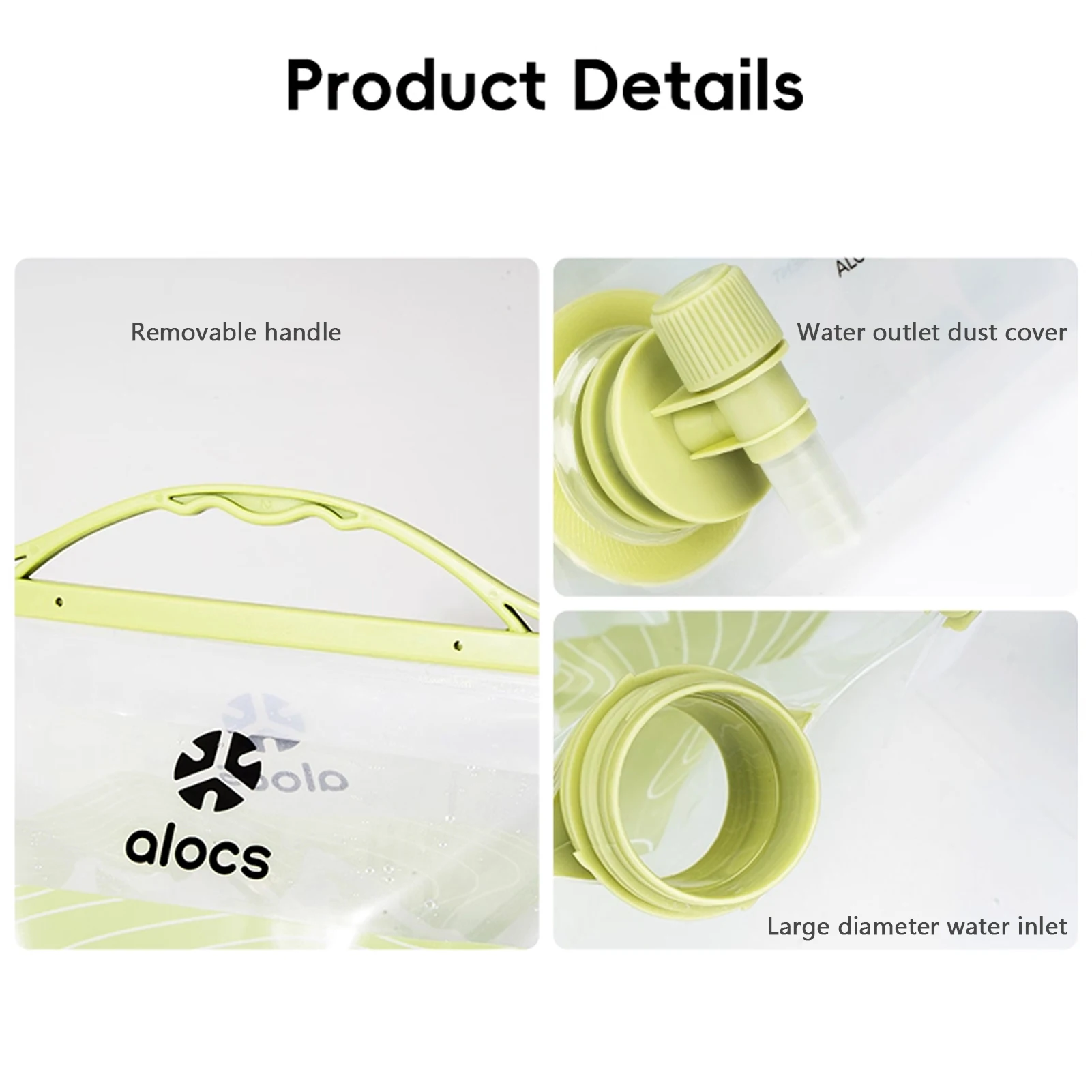 Bolsa de agua plegable para exteriores de 8L con grifo, soporte de almacenamiento de agua plegable para acampar al aire libre y senderismo - imagen 4