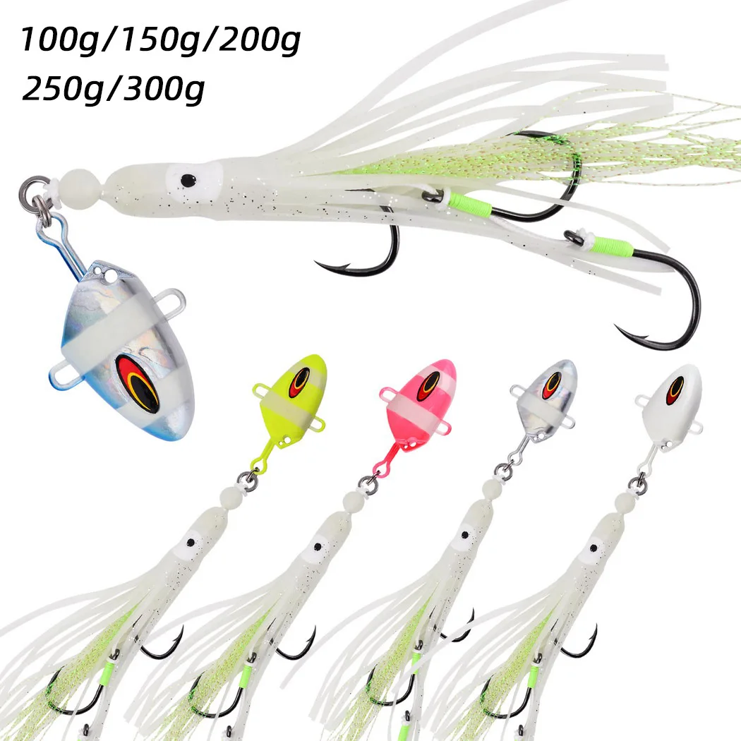 Señuelo Jig Trolling 100g150g200g250g300g cabeza de pez Kabura anzuelos de asistencia de calamar plantilla de Metal hundimiento Inchiku señuelo de pesca Trolling - imagen 4