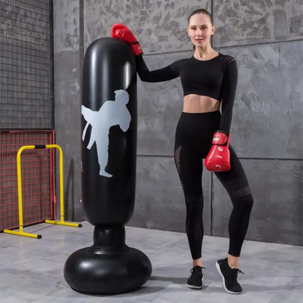Bolsa de Kickboxing estilo KO, bolsa de boxeo inflable de 160cm, bolsa de boxeo de entrenamiento, soporte de boxeo inflable de PVC Muay Thai para adultos - imagen 5