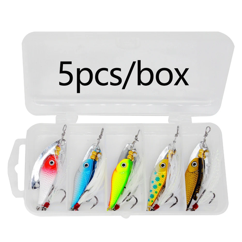 Cuchara metálica 13g con anzuelos triples – Señuelo wobbler para spinning - imagen 4